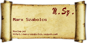 Marx Szabolcs névjegykártya