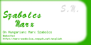 szabolcs marx business card